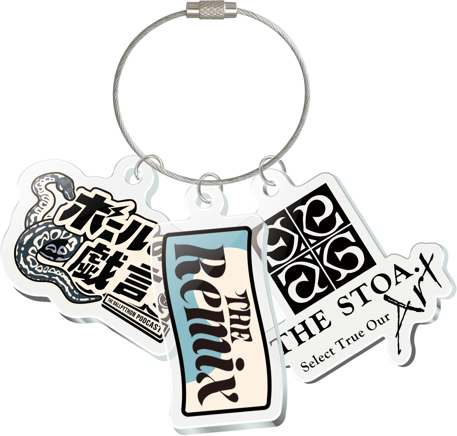 THE Remix 3-piece Keychain｜3種のアクリルチャームとシルバーリング